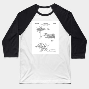 Hi Hat Drum Patent - Drummer Art - Black And White Baseball T-Shirt